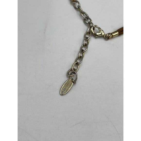 St. Thomas Etched Medallions Copper Tone Brown Suede Patina Statement Necklace - Picture 5 of 15